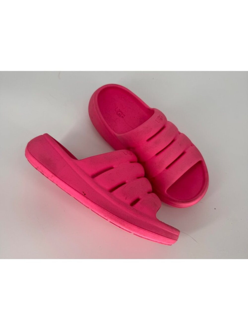 UGG Pink Rubber Slide Sandals Open-Toe Slip-Ons Women’s Size 8